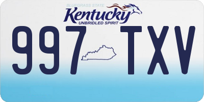KY license plate 997TXV