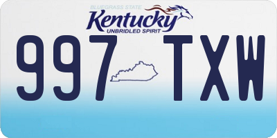 KY license plate 997TXW