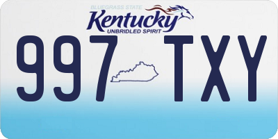 KY license plate 997TXY