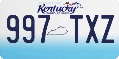 KY license plate 997TXZ