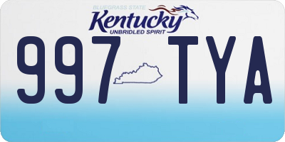KY license plate 997TYA