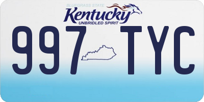 KY license plate 997TYC