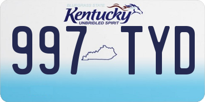 KY license plate 997TYD