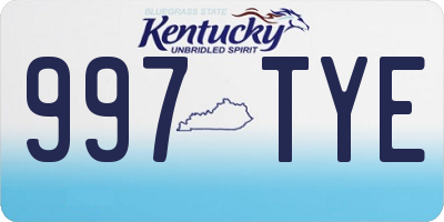 KY license plate 997TYE