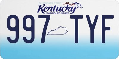 KY license plate 997TYF