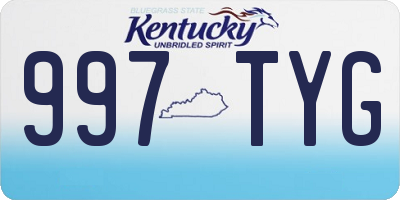 KY license plate 997TYG