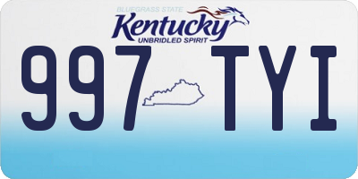 KY license plate 997TYI