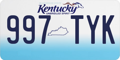 KY license plate 997TYK