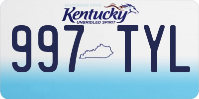 KY license plate 997TYL