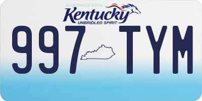 KY license plate 997TYM