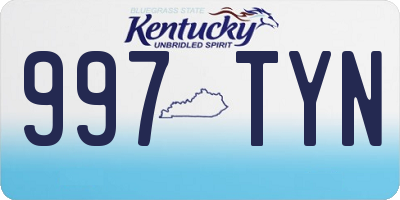 KY license plate 997TYN