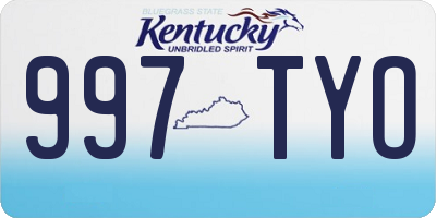 KY license plate 997TYO