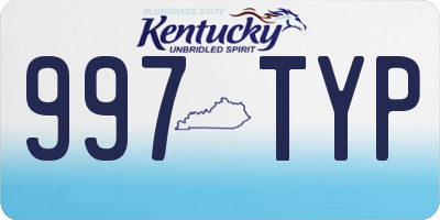 KY license plate 997TYP