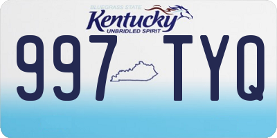 KY license plate 997TYQ