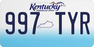 KY license plate 997TYR