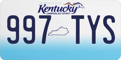 KY license plate 997TYS