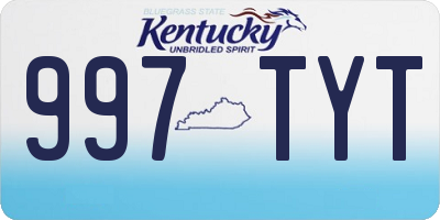 KY license plate 997TYT
