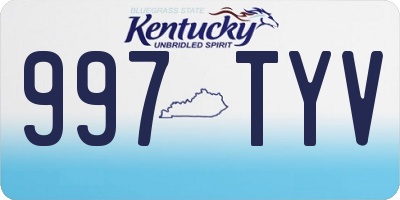 KY license plate 997TYV