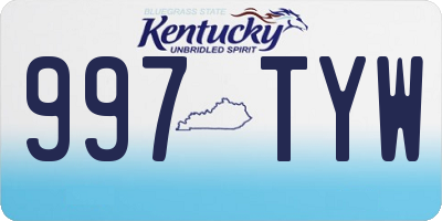KY license plate 997TYW