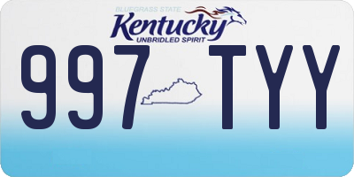 KY license plate 997TYY