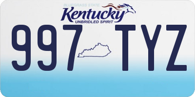 KY license plate 997TYZ