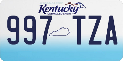 KY license plate 997TZA
