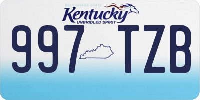 KY license plate 997TZB
