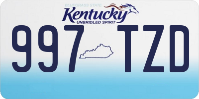 KY license plate 997TZD