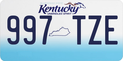KY license plate 997TZE