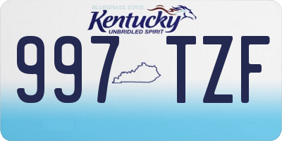 KY license plate 997TZF
