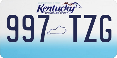 KY license plate 997TZG