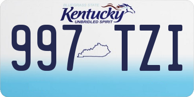 KY license plate 997TZI