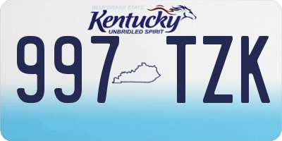 KY license plate 997TZK