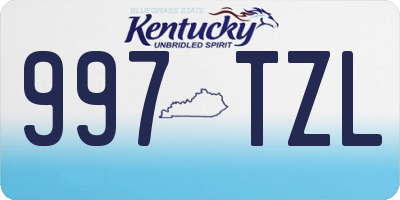 KY license plate 997TZL