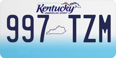 KY license plate 997TZM
