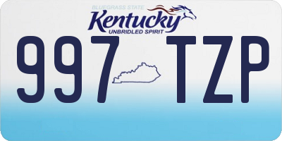 KY license plate 997TZP