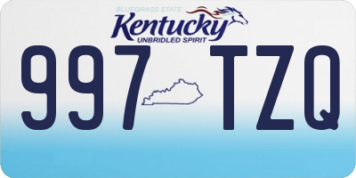 KY license plate 997TZQ