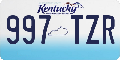 KY license plate 997TZR