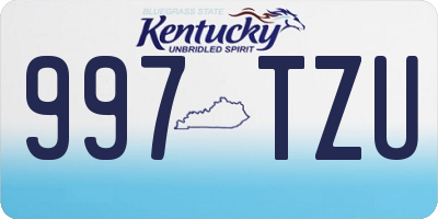 KY license plate 997TZU