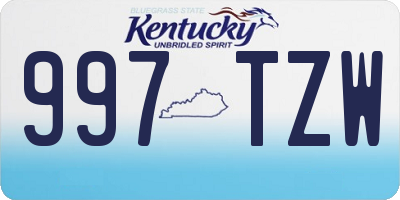 KY license plate 997TZW