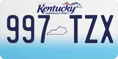 KY license plate 997TZX
