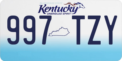KY license plate 997TZY