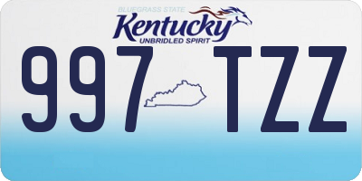 KY license plate 997TZZ