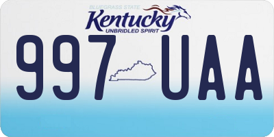KY license plate 997UAA