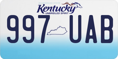 KY license plate 997UAB