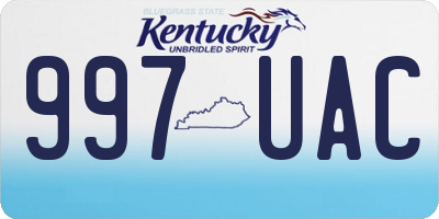 KY license plate 997UAC