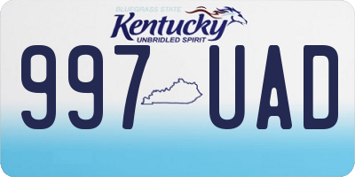 KY license plate 997UAD