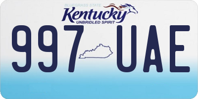 KY license plate 997UAE
