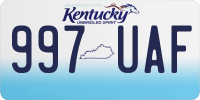 KY license plate 997UAF
