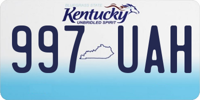 KY license plate 997UAH